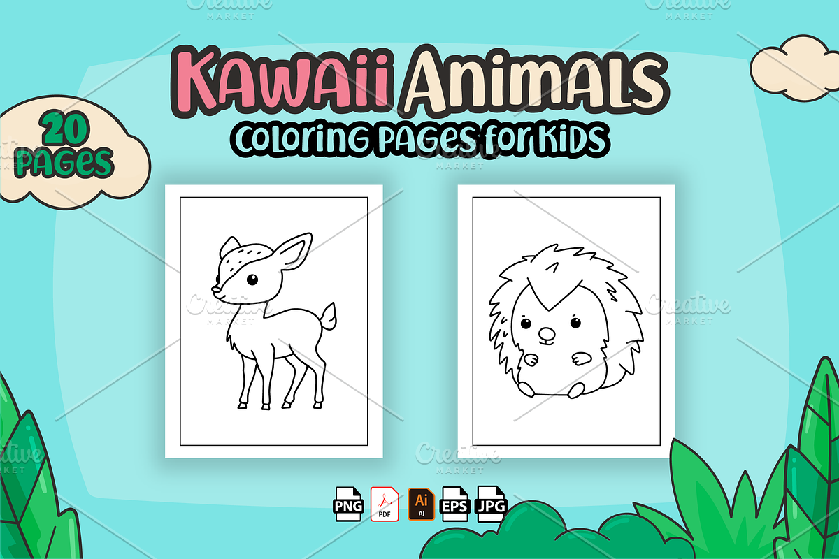 Kawaii Animals Coloring Pages, an Animal Illustration by Sultana177 (Photo 2 of 3)