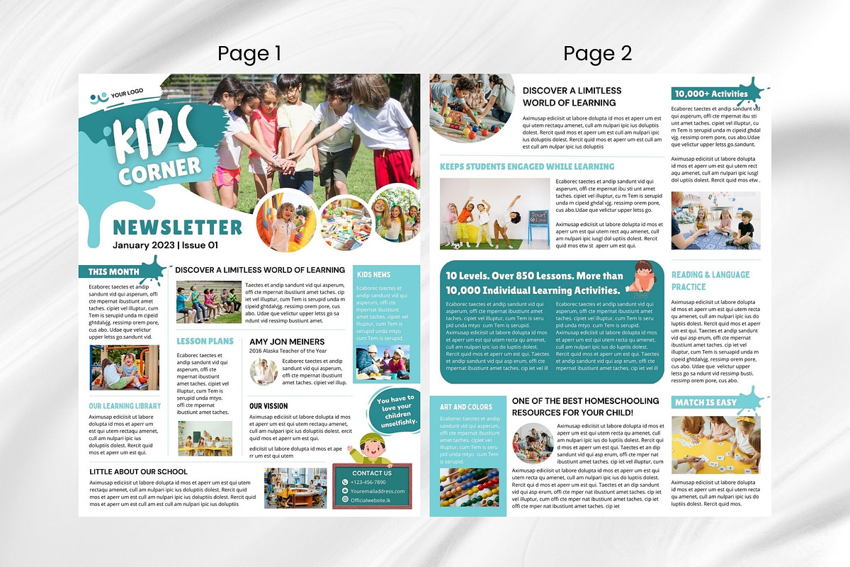 Canva Newsletter Template for Kids preview 7