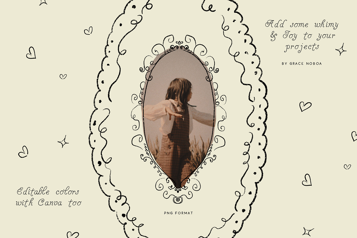 Line art hand drawn spiral frames, an Object Graphic by Grace Noboa Illustrations (Photo 7 of 13)