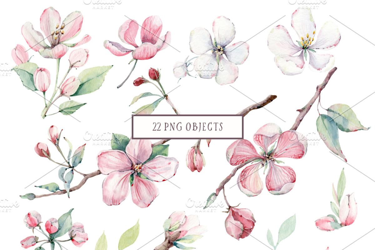 BLOOMY DAY Watercolor set, an Illustration by Lemaris (Photo 2 of 7)