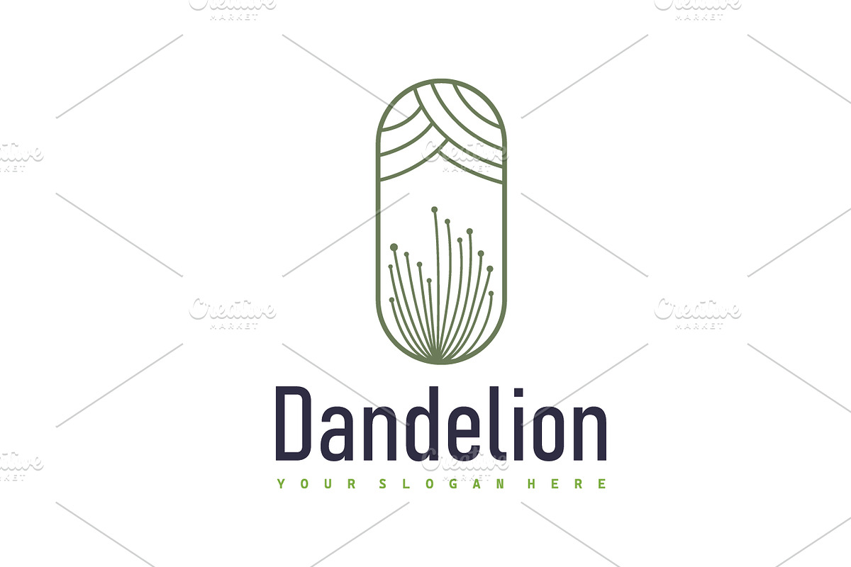 Dandelion Flower Logo Design Simple, a Branding & Logo Template by Maylianaw28