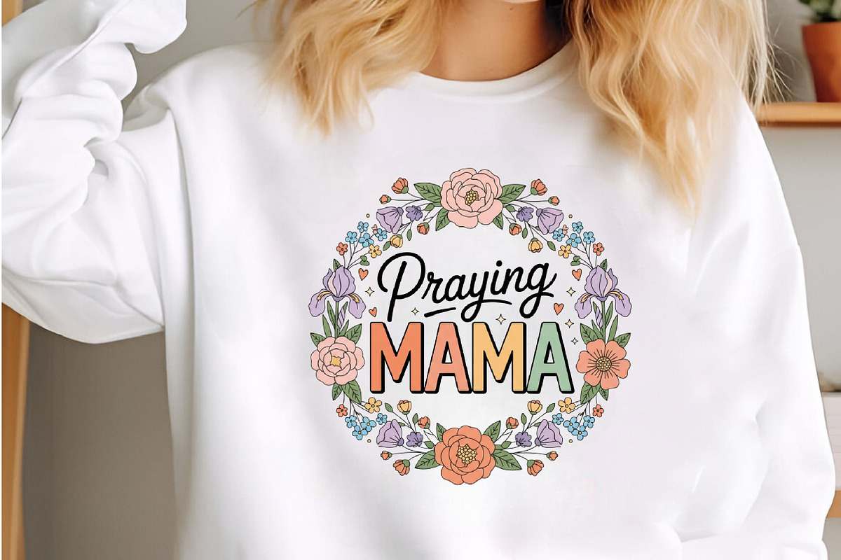 Praying Mama Floral Png, Mothers Day, an Illustration by Designking (Photo 3 of 6)