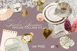 Pearl & Lace: Romantic Collage Kit, an Object Graphic by Anzhelika