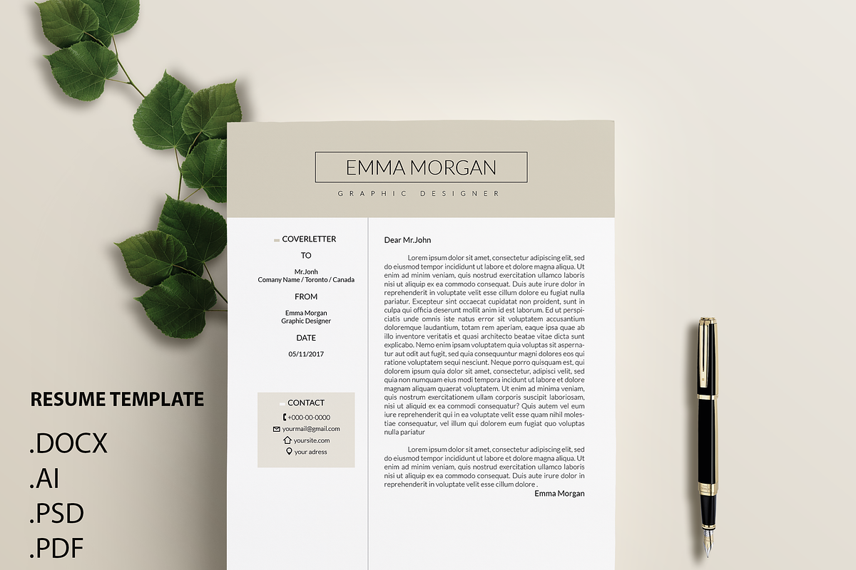 Latte CV / Resume Template / M, a Resume Template by Showy68 Template (Photo 2 of 3)