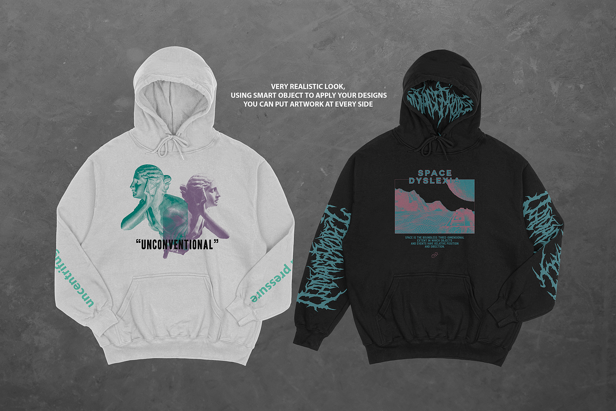 Realistic Hoodie 2 Mockup, a Hoody Mockup by Uncentrifuged Pressure (Photo 3 of 7)