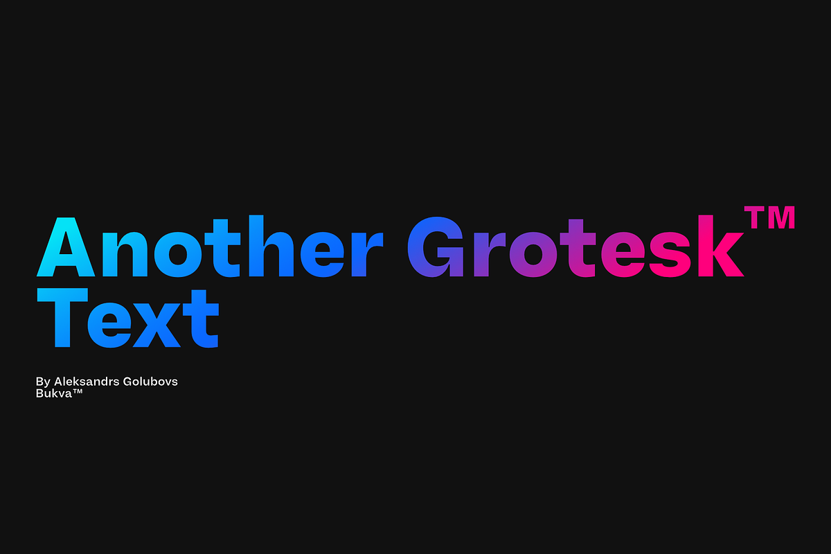 Another Grotesk Text Family, a Sans Serif Font by Bukva™ Type Foundry (Photo 1 of 15)