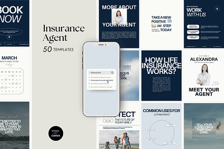 Insurance Agent Instagram Templates, a Social Media Template by Terraa Studio Design