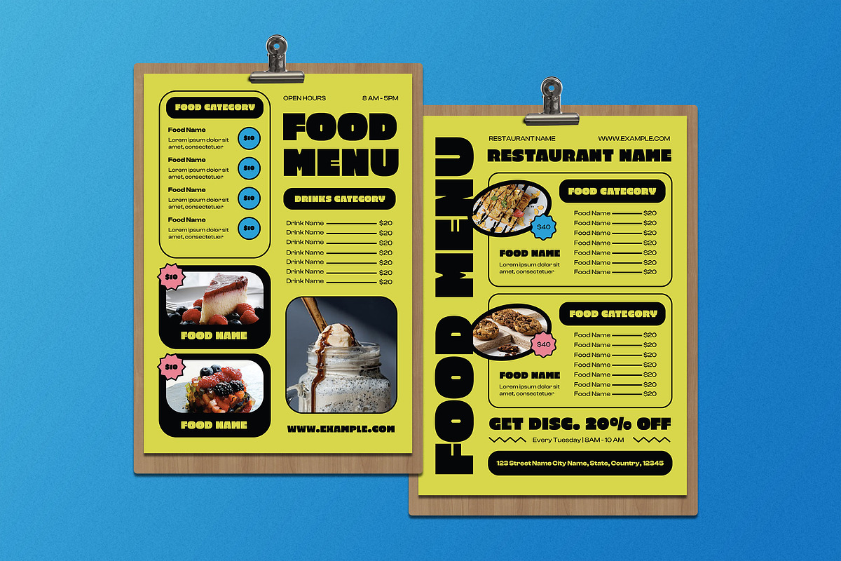 Green Bold Minimalism Food Menu, a Flyer Template by Aiyari Graphic (Photo 1 of 3)