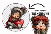 Valentine girl Clipart, an Illustration by Libby Wishes (Thumbnail 5 of 7)
