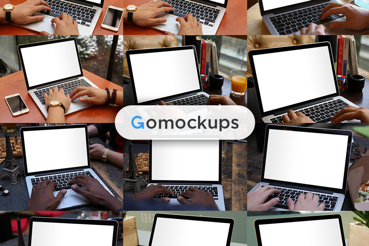 26 Macbook mockups, a Presentation Template by Gomockups