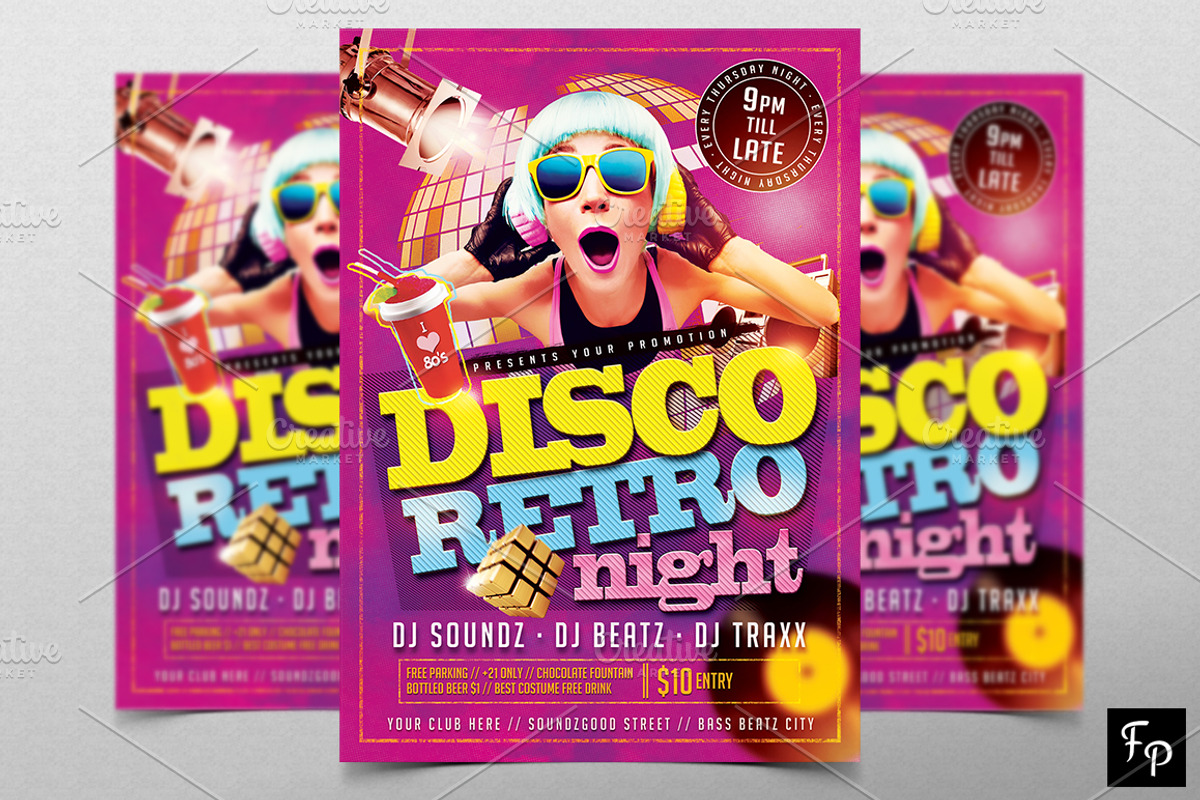 Disco Retro Flyer, a Flyer Template by FlyerPig (Photo 1 of 2)