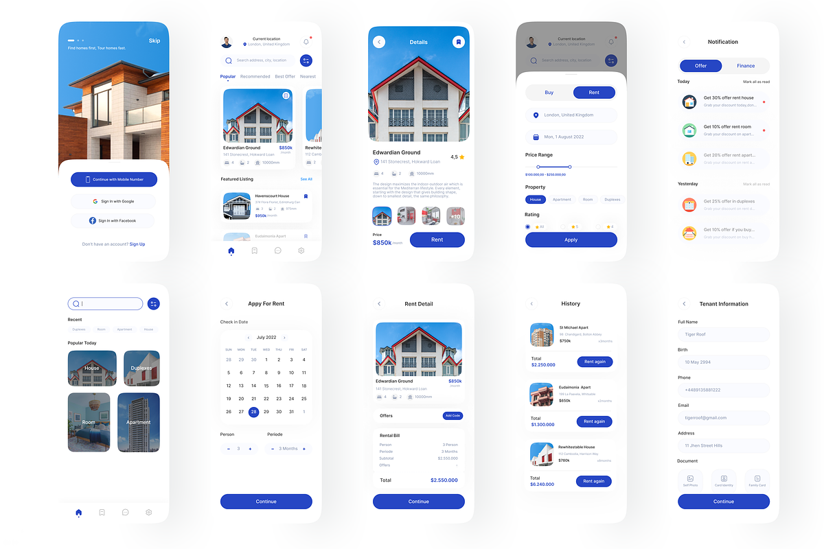 Stase - Real Estate ui kit mobile, an UI Kit Template by Korsa Agency (Photo 4 of 6)