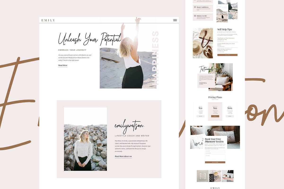 Emily - Life Coach And Writer HTML, a HTML Template by TemplatesJungle