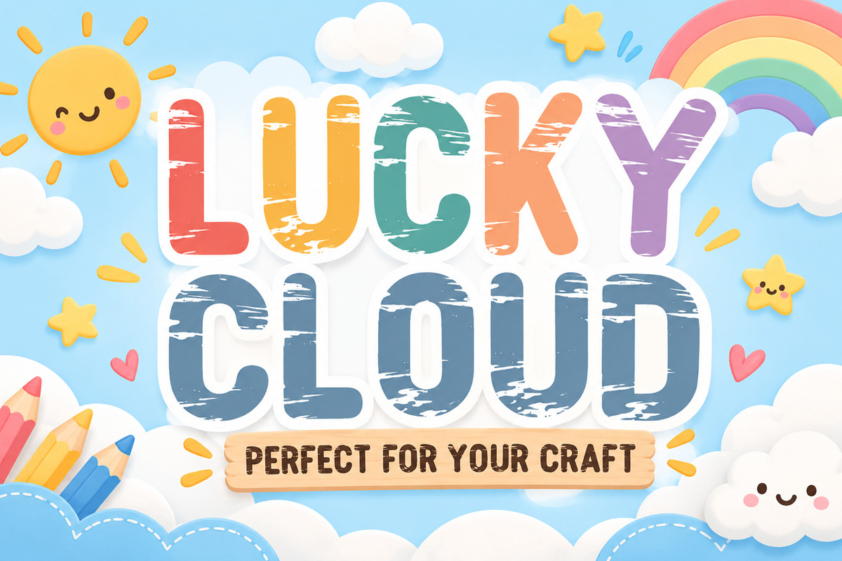 Lucky Cloud - Playful Font, a Sans Serif Font by Limited.studio (Photo 1 of 4)