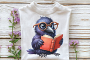 Watercolor Crow Clipart Funny Raven, an Illustration by CraftArtStudio (Thumbnail 3 of 6)
