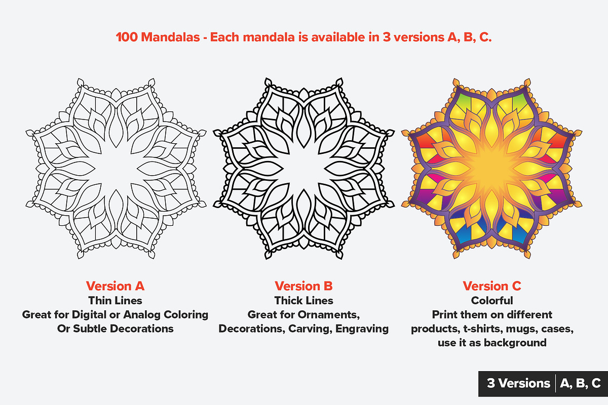 Mandala Vector Ornaments Bundle, a Decorative Illustration by pixaroma (Photo 2 of 43)