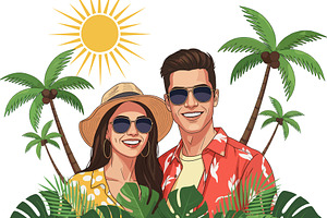 Young Couple with Summer Style Enjoy, a Holiday Photo by angellodeco