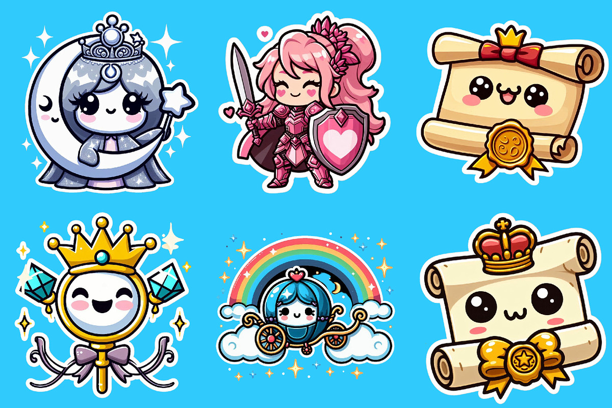 Princess Sticker Clipart, an Illustration by DreamCafeArt (Photo 3 of 5)