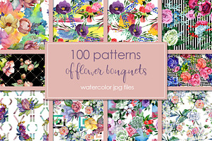 100 Patterns Of Flower Bouquets JPG