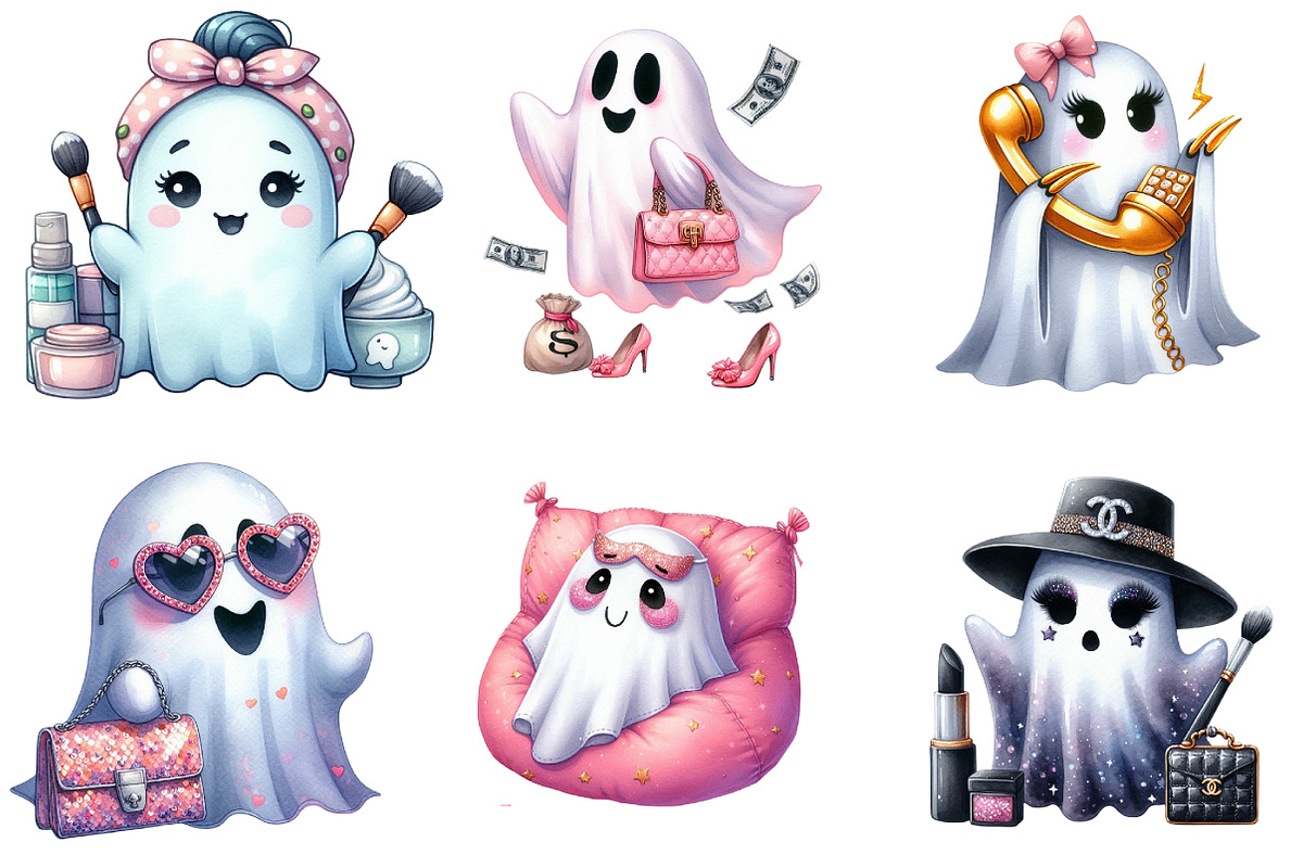 Cute Boujee Ghost Sublimation, an Illustration by DreamArtGraphic (Photo 2 of 5)