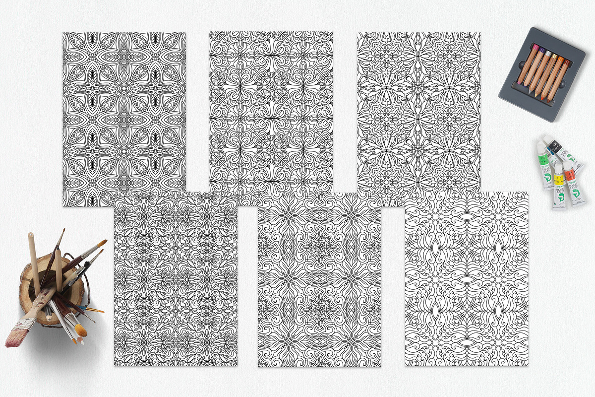 Patterns for coloring PDF,JPG vol-08, a Brochure Template by dnapslvsk (Photo 6 of 6)