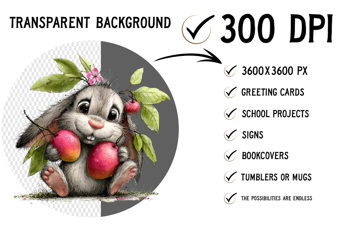 Whimsical Summer Bunny Clipart, an Illustration by Craft Nest (Photo 2 of 12)
