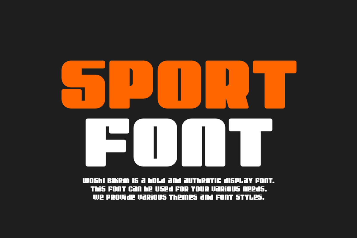 Woshi Bikem - Sport Bold Font, a Sans Serif Font by Iqsiart Studio (Photo 4 of 7)