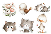 Spring Clipart Floral Watercolor Set, an Illustration by Designworld (Thumbnail 4 of 6)