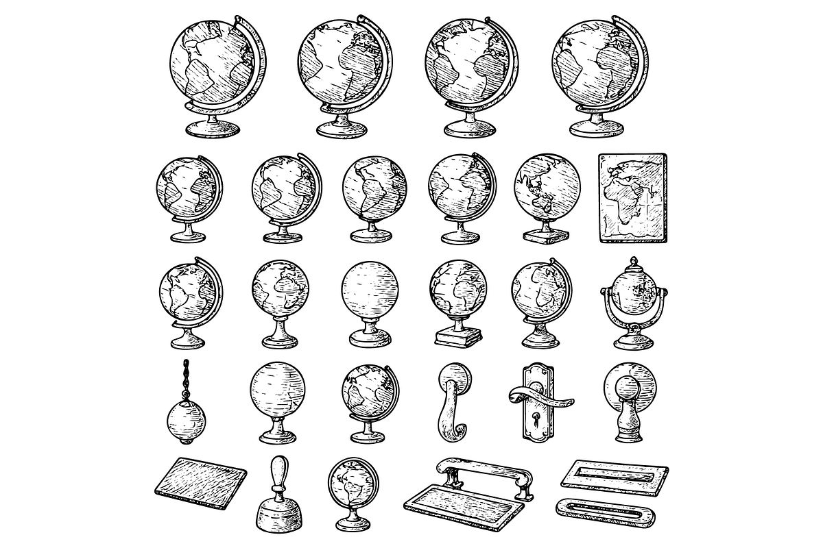 Globes and Map Set, an Object Graphic by RT Studio