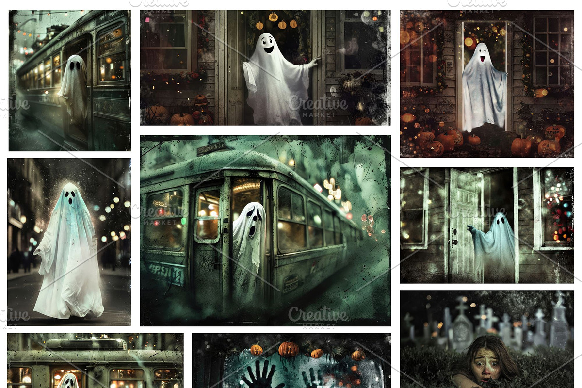 Haunted Halloween Backgrounds, a Seasonal Illustration by pictures for you (Photo 6 of 17)