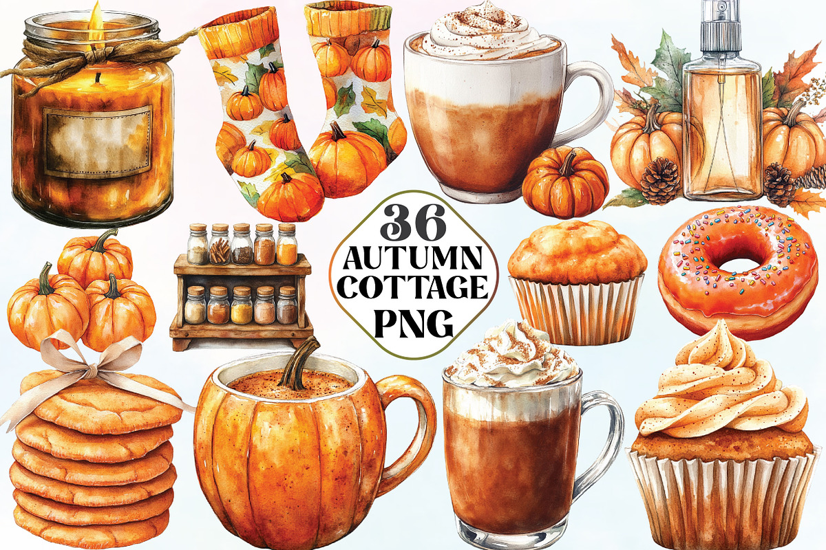 Autumn Cottagecore Clipart, an Illustration by CraftArtStudio (Photo 1 of 6)