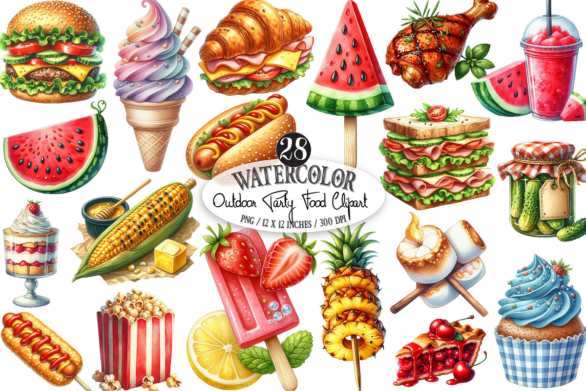 Outdoor Party Food PNG, an Illustration by Designking (Photo 1 of 4)