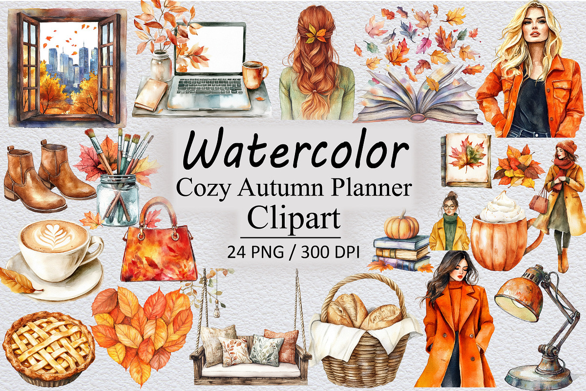 Cozy Autumn Planner Clipart, an Illustration by Design Market (Photo 1 of 3)