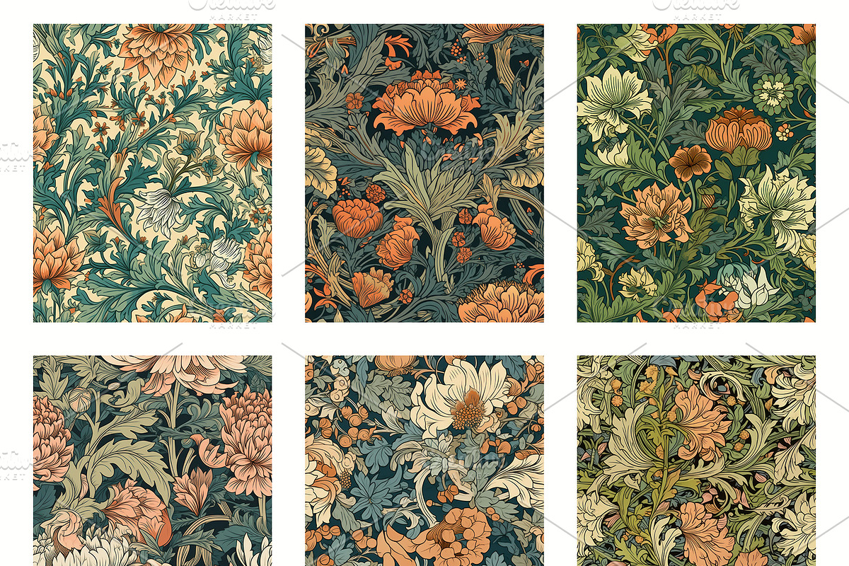 Seamless pattern with flowers, an Illustration by Pundateam (Photo 4 of 5)