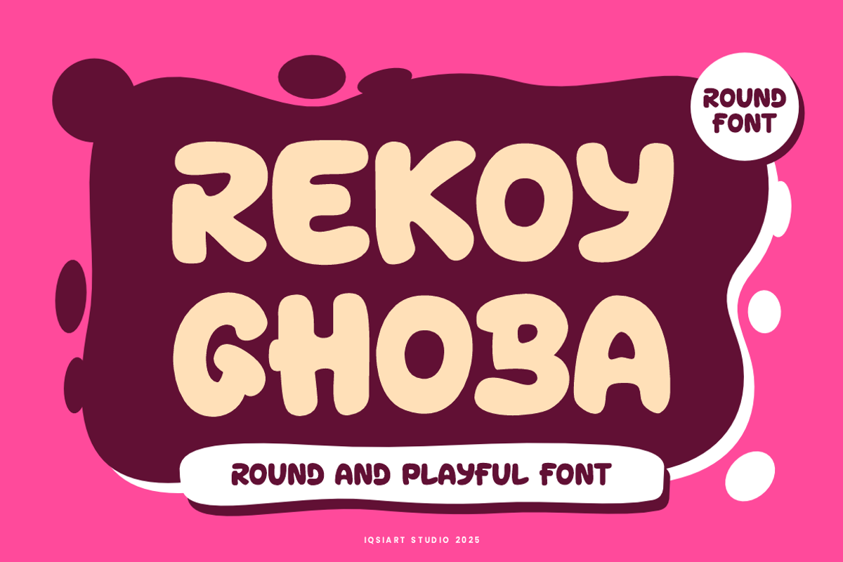 Rekoy Ghoba - Round Font, a Sans Serif Font by Iqsiart Studio (Photo 1 of 7)