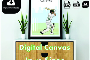 Babar Azam Illustration Poster PDF, a Wallpaper Photo by DigitalsDesigns