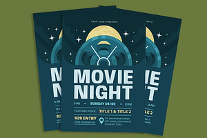 Modern Movie Night Flyer