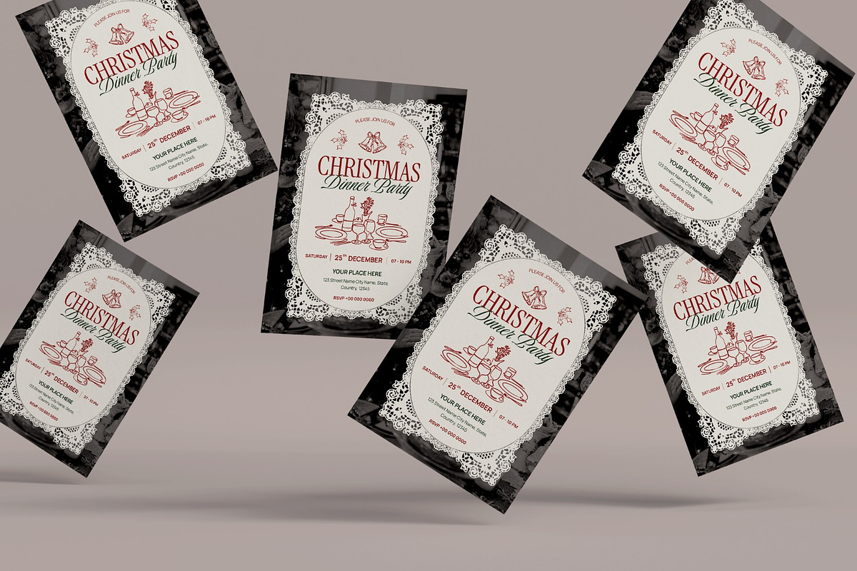 Christmas Dinner Party Invitation, an Invitation Template by graphicook (Photo 2 of 3)