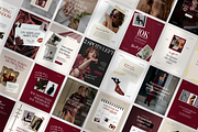 Bold & Burgundy Instagram Templates, a Social Media Template by CanvaTemplateClubCo (Thumbnail 1 of 10)