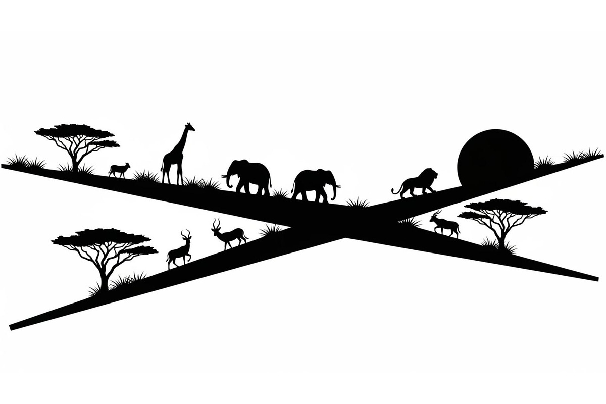 Abstract Savanna Scenery Silhouette, a Graphic by Artivon (Photo 3 of 13)