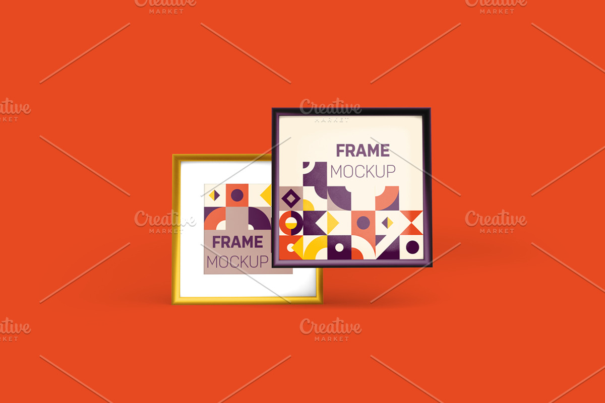 Square Frames Mockup, a Household Mockup by Qaleb Studio