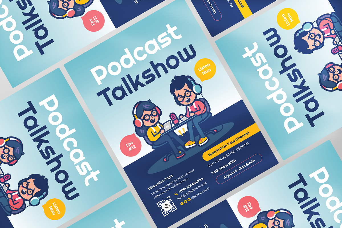 Podcast Talkshow Flyer, a Flyer Template by Annora Studio (Photo 3 of 5)