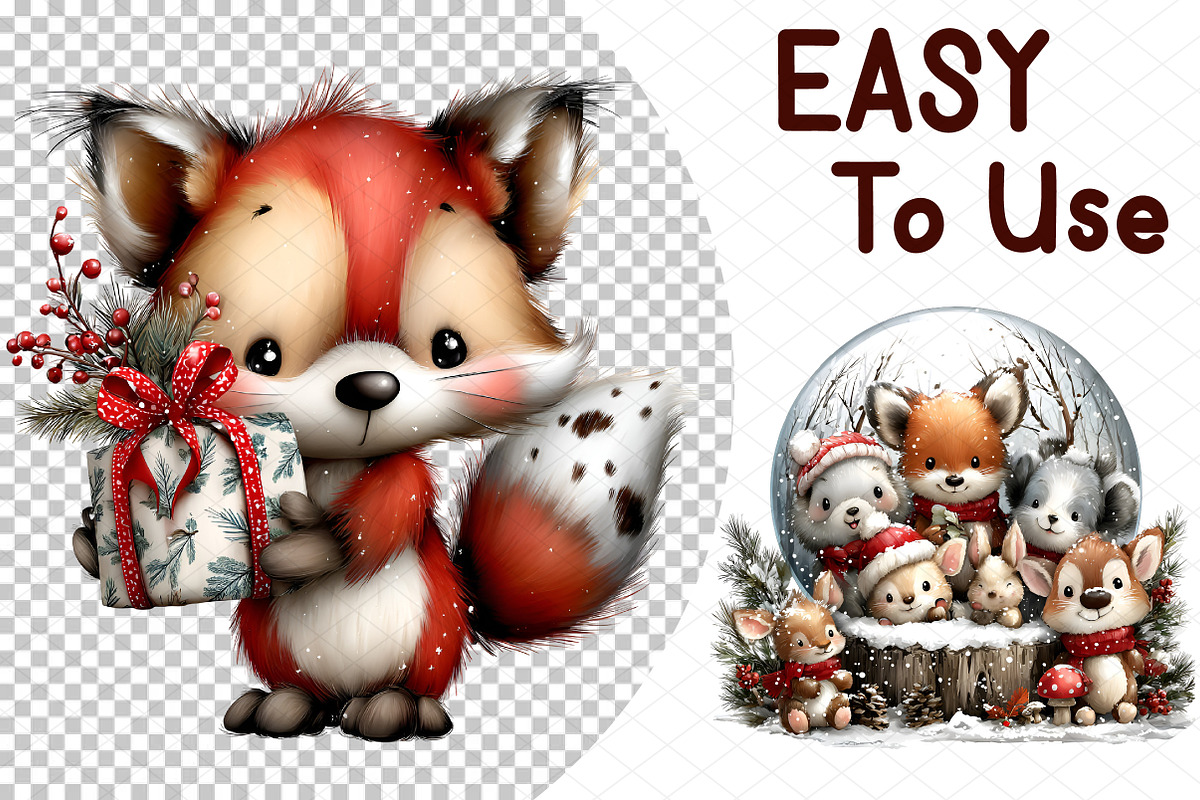 Festive Woodland Christmas Clipart, an Illustration by cherrydesign (Photo 4 of 4)