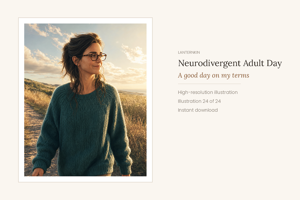Neurodivergent Adult Set of 24, a Person Illustration by LanternkinStudio (Photo 12 of 13)
