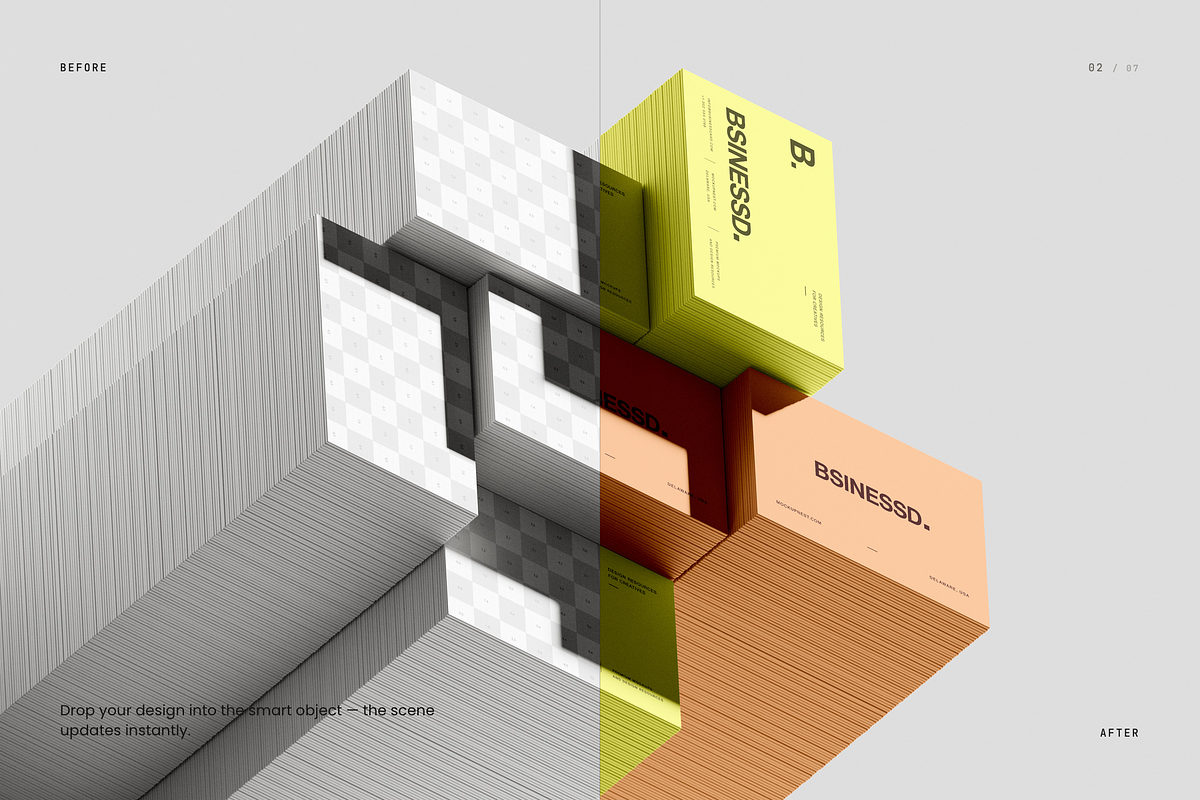 Stacked Business Card Mockup, an Advertising Mockup by Toasin Studio (Photo 2 of 7)