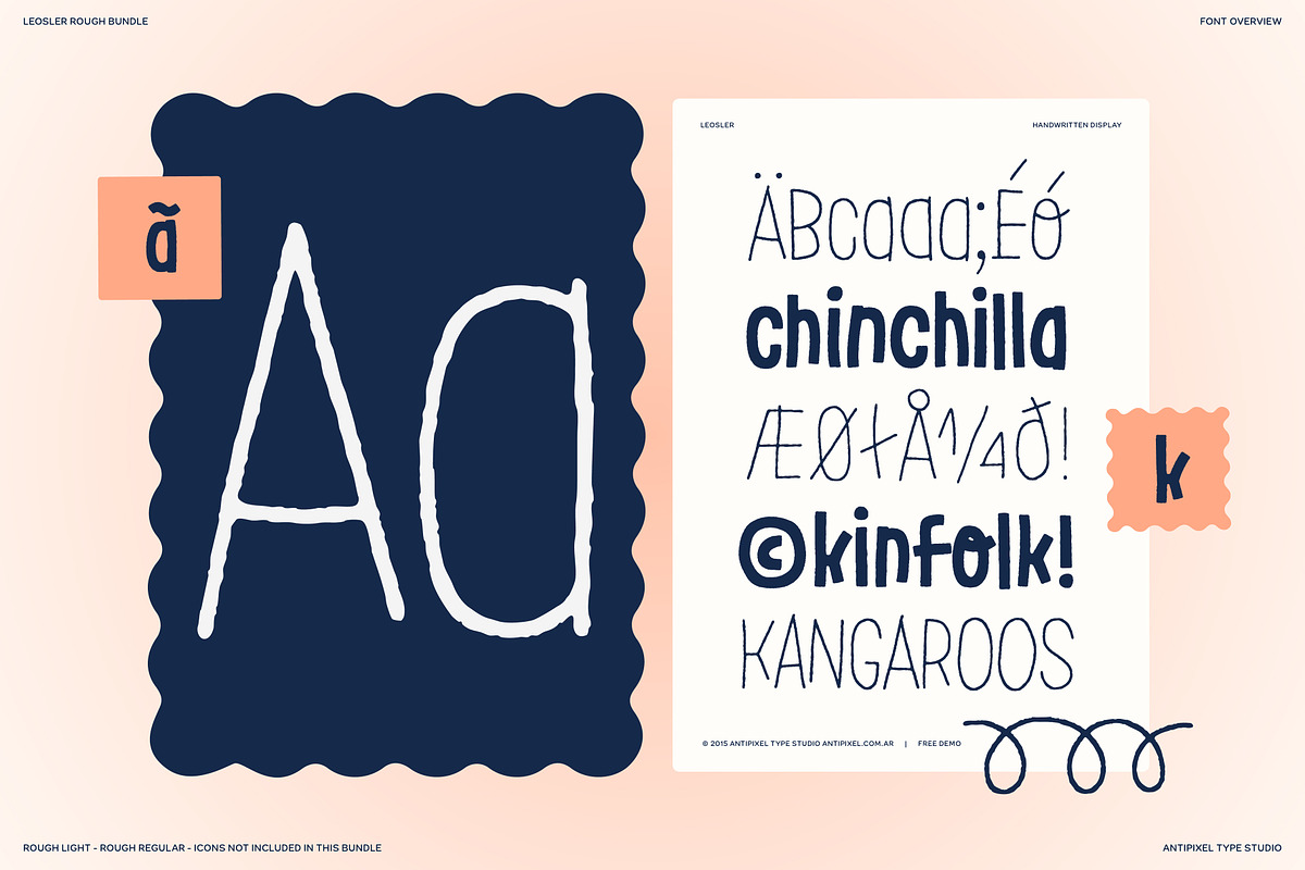 LeOsler Rough | Bundle | 2 Fonts, a Handwritten Font by Antipixel Type Studio (Photo 2 of 15)