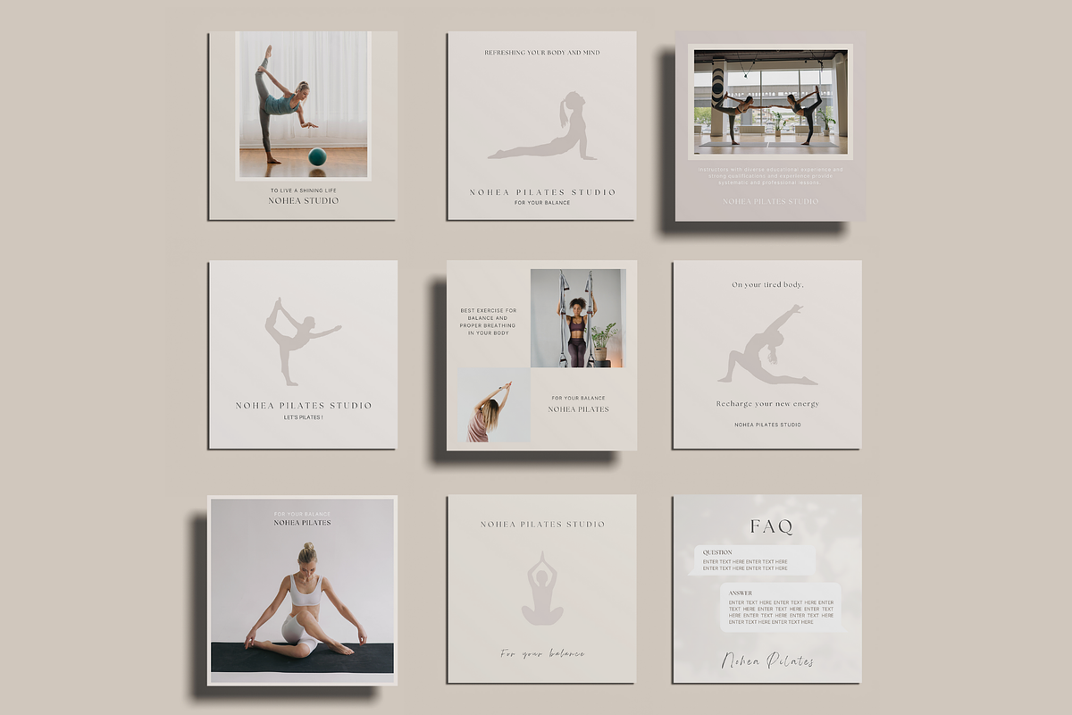 Yoga Studio Instagram Template Canva