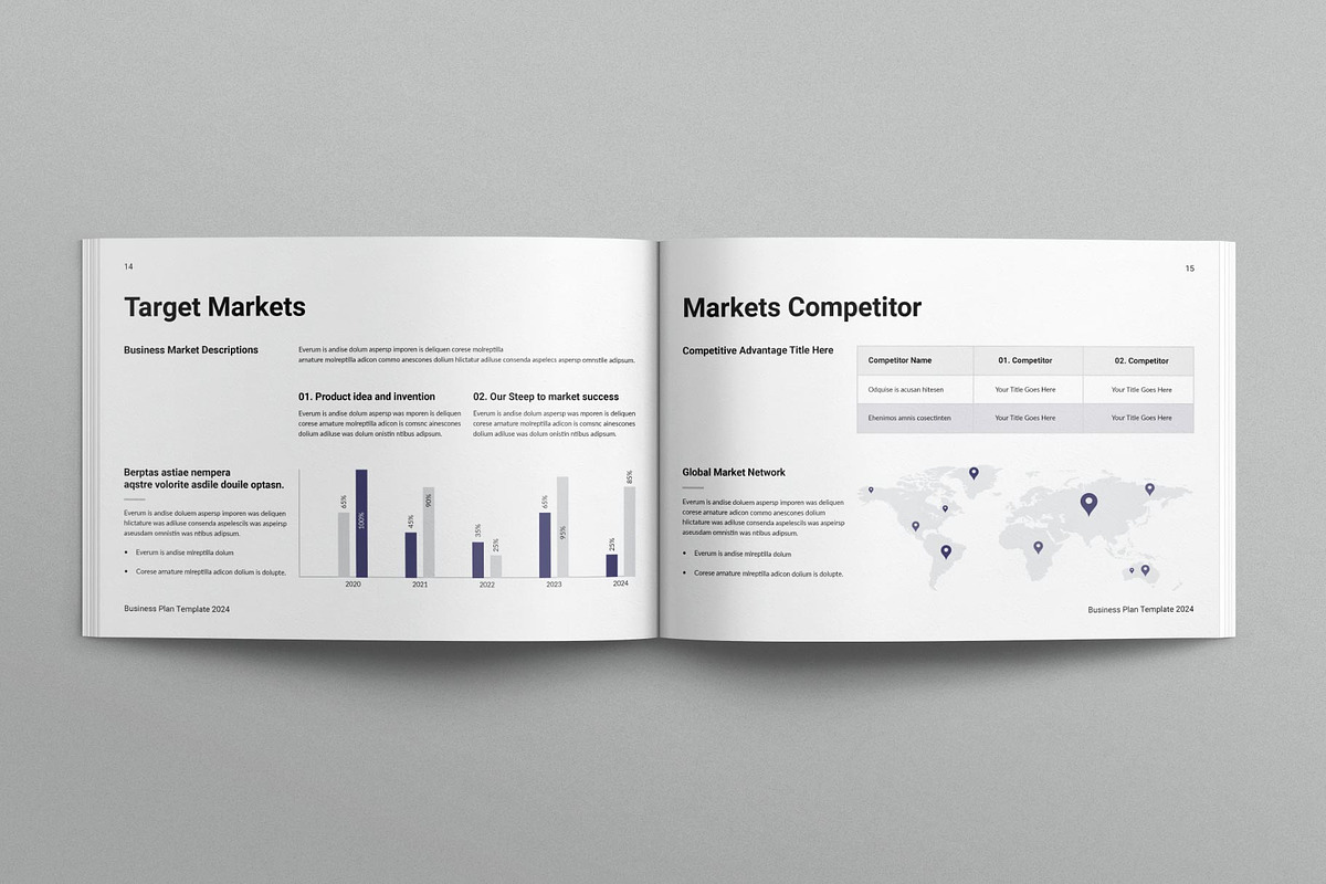 Business Plan Template Landscape, a Brochure Template by E-Type