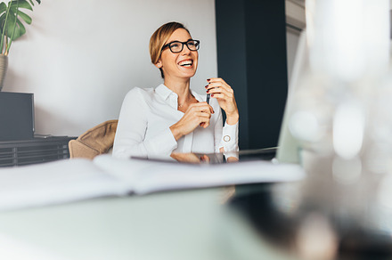 Business woman in office stock photo containing background and business, a Business Photo by Jacob Lund
