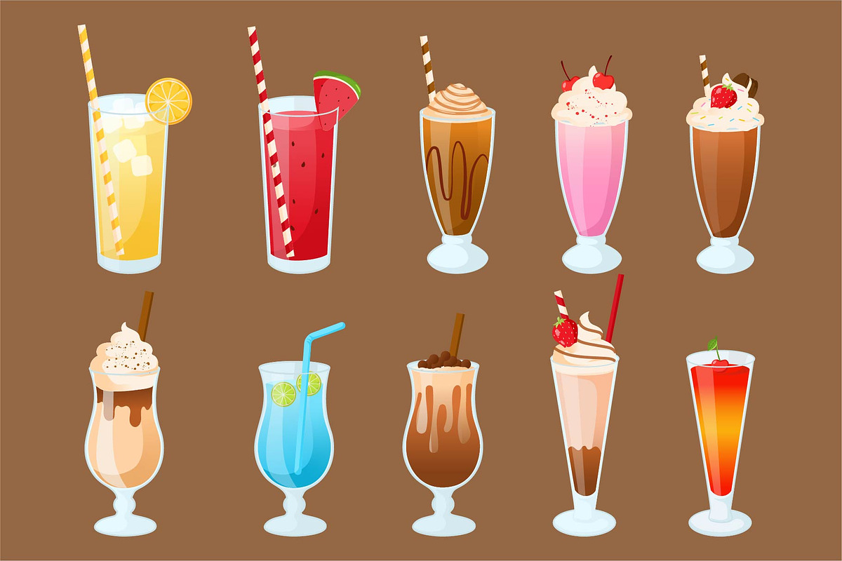 Summer Drinks and Milkshake Bundle, an Object Graphic by Artnivora.Std (Photo 2 of 3)